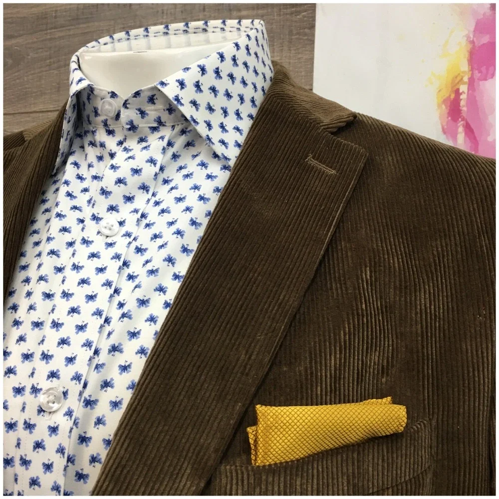 SADDLEBRED Mens Corduroy‎ Blazer Sport Coat Casual Jacket Size 42L Classic Suit